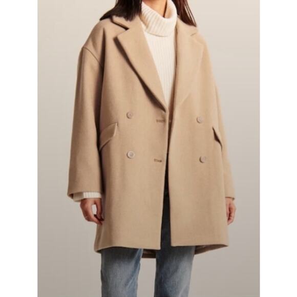 Abercrombie & Fitch Jackets & Blazers - NWT Abercrombie & Fitch Tan Wool Double Breasted Coat Med